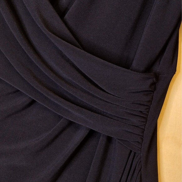 lauren ralph lauren dress Dark Navy Blue Ruched Body-con Size 4 - Picture 4 of 14